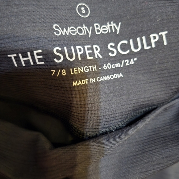 SWEATY BETTY The Super Sculpt 7/8 Yoga Leggings in Grey/Black SzSmall - Picture 7 of 8
